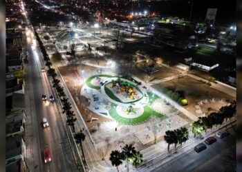 Concluyen trabajos de alumbrado en Parque Mendoza en NLD