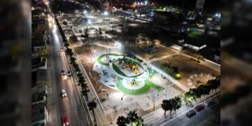 Concluyen trabajos de alumbrado en Parque Mendoza en NLD