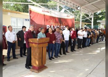 Entrega AMM nueva techumbre en primaria del Ejido El Fuerte