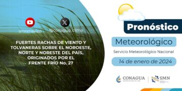 Pronóstico del Tiempo del 14 de enero de 2024