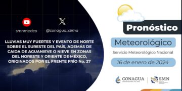 Pronóstico del Tiempo del 16 de enero de 2024