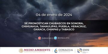 Pronóstico del Tiempo para el 4 de enero de 2024.