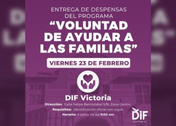 Arrancará DIF Victoria entrega de despensas “Voluntad de Ayudar a las Familias”