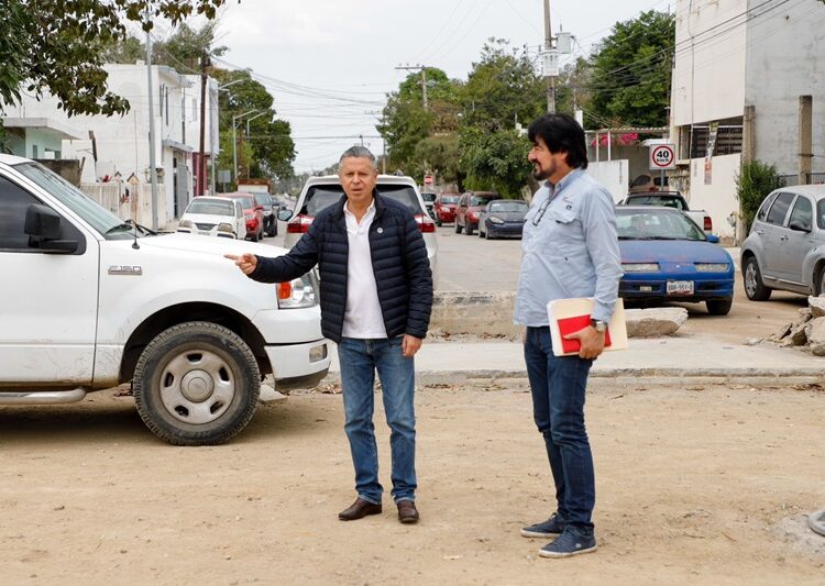Continúa Chucho impulsando obras de pavimentación en la Zona Norte