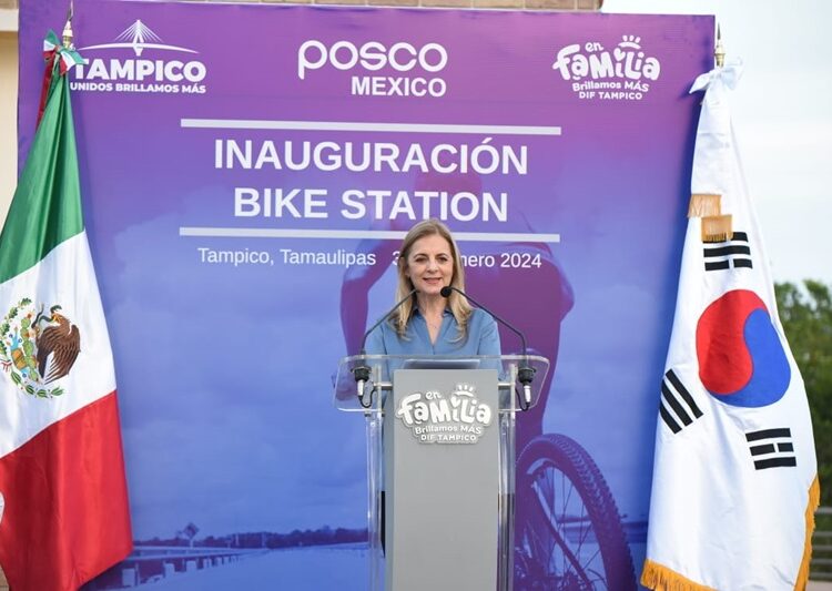 Entrega Posco-México moderna estación de ciclismo a DIF Tampico