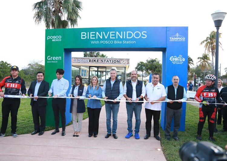Entrega Posco-México moderna estación de ciclismo a DIF Tampico