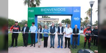 Entrega Posco-México moderna estación de ciclismo a DIF Tampico