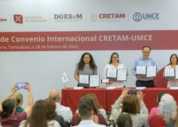 Firma de convenio internacional entre UMCE de Chile y CRETAM