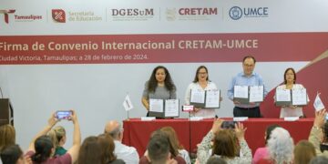 Firma de convenio internacional entre UMCE de Chile y CRETAM