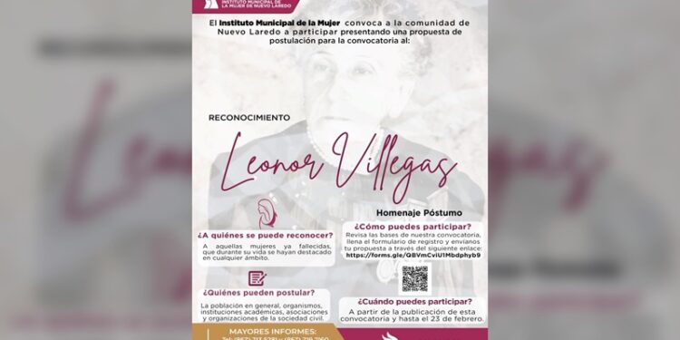 INMUJER NLD lanza convocatoria “Leonor Villegas” 2024