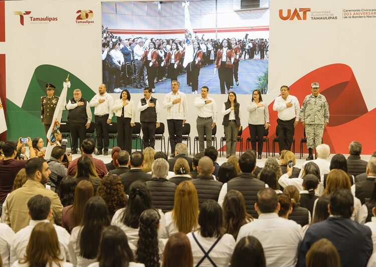 Titular de la SET, acompañó al gobernador AVA, a la Ceremonia Cívica de Honores a la Bandera