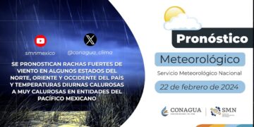#PronósticodelTiempo para hoy Jueves 22 de febrero de 2024