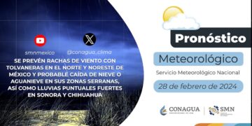 #PronósticodelTiempo para hoy Miércoles 28 de febrero de 2024