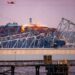 Momento exacto en que barco destruye puente vehicular en Baltimore