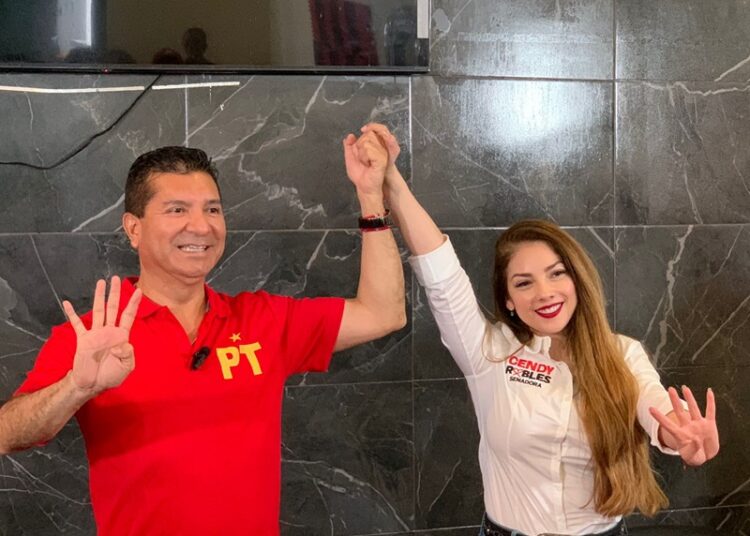 Candidatos del PT al Senado por Tamaulipas, Francisco Chavira y Cendy Robles en NLD