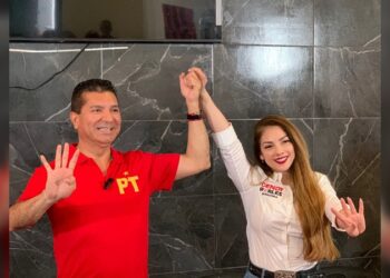 Candidatos del PT al Senado por Tamaulipas, Francisco Chavira y Cendy Robles en NLD