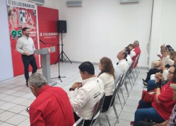 Desangelado festejo por los 95 años del PRI en Tamaulipas