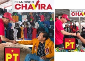 Francisco Chavira visita a comerciantes en la «Pulga de Los Rieles»