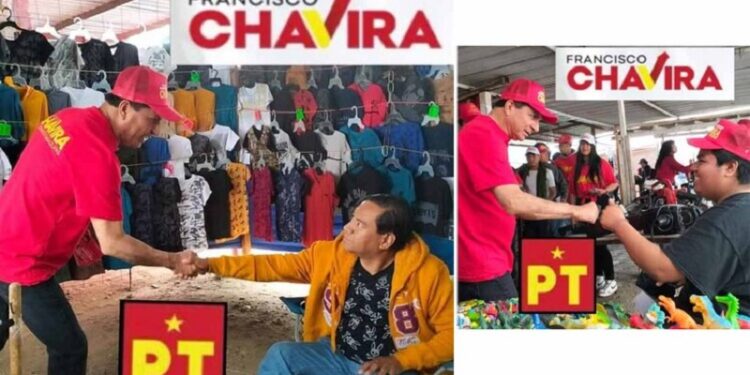 Francisco Chavira visita a comerciantes en la «Pulga de Los Rieles»