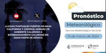 #PronósticodelTiempo para hoy Jueves 14 de marzo de 2024