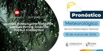 #PronósticodelTiempo para hoy Lunes 18 de marzo de 2024