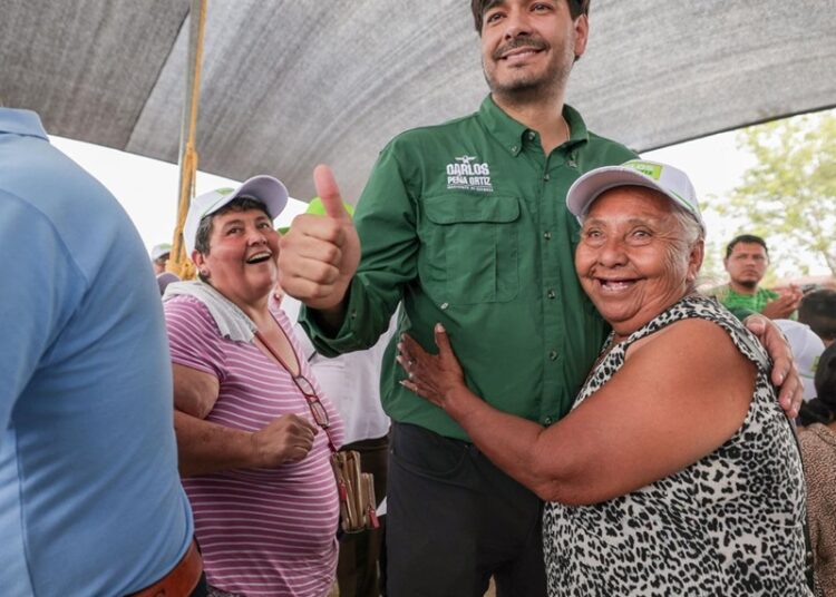 Carlos Peña Ortiz, fue recibido con entusiasmo en su 3.er día de campaña