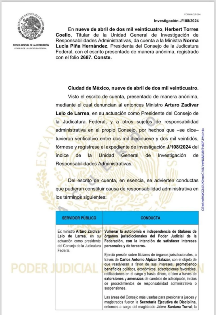 Bombazo contra Zaldívar: SCJN investiga al exministro y allegados por posible corrupción