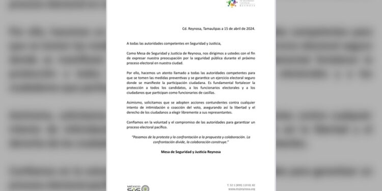 Garantías de seguridad a candidatos y ciudadanía: Mesa de Seguridad y Justicia