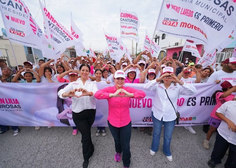 Respaldan vecinos de Villas de San Miguel a Carmen Lilia Canturosas y candidatos de MORENA