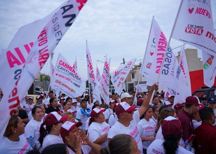 Respaldan vecinos de Villas de San Miguel a Carmen Lilia Canturosas y candidatos de MORENA