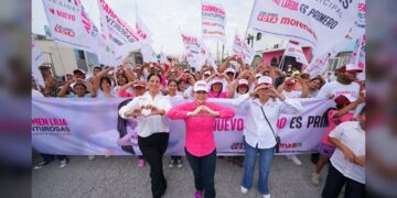 Respaldan vecinos de Villas de San Miguel a Carmen Lilia Canturosas y candidatos de MORENA