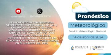 #PronósticodelTiempo para hoy Domingo 14 de abril de 2024