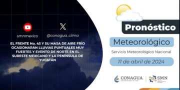 #PronósticodelTiempo para hoy Jueves 11 de abril de 2024