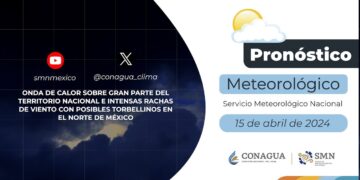 #PronósticodelTiempo para hoy Lunes 15 de abril de 2024