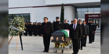 Despide SSPT con honores fúnebres a policía fallecido en cumplimiento del deber