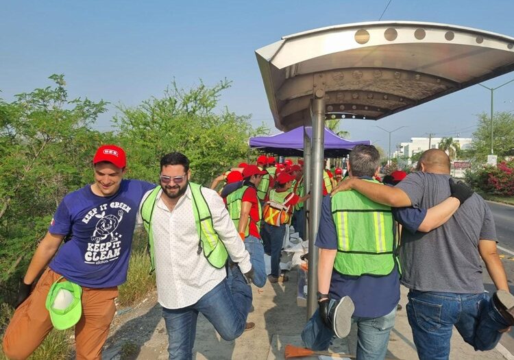 Participa Municipio en mega jornada de limpieza de HEB en río San Marcos