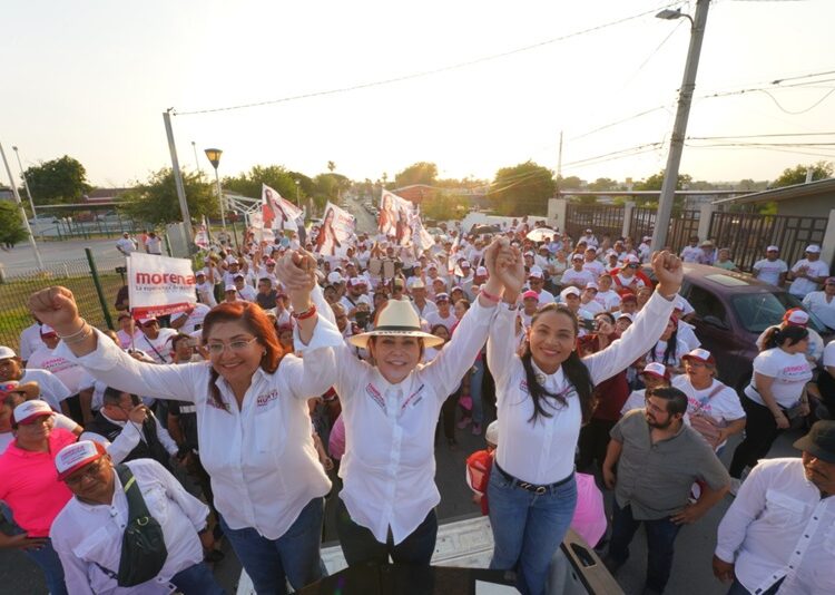 Recorre Carmen Lilia Canturosas junto a Cristabell Zamora y grupo de priístas Colonia Hidalgo