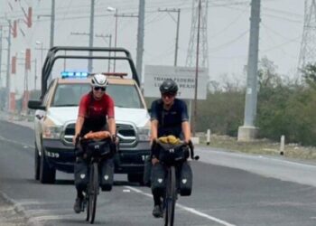 Ciclistas alemanas agradecen apoyo de la Guardia Estatal en Tamaulipas