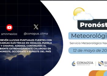 #PronósticodelTiempo para hoy Domingo 12 de mayo de 2024