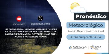 #PronósticodelTiempo para hoy Jueves 16 de mayo de 2024