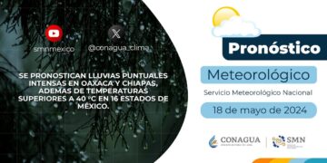 #PronósticodelTiempo para hoy Sábado 18 de mayo de 2024