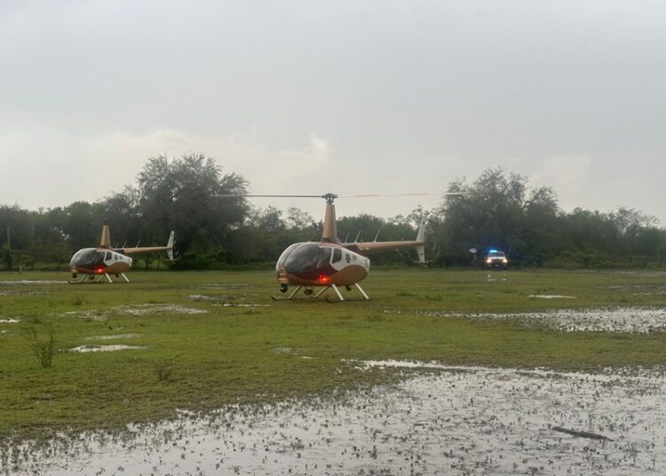 Activa Plan Tamaulipas de la SSPT helicópteros para evacuar a población afectada por creciente del Río Purificación