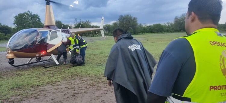 Activa Plan Tamaulipas de la SSPT helicópteros para evacuar a población afectada por creciente del Río Purificación