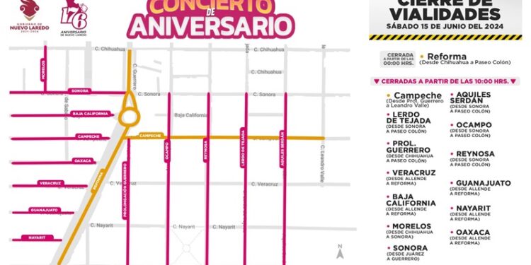 Cerrarán vialidades por concierto de aniversario en NLD