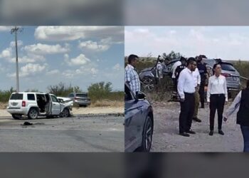“Equipo de Sheinbaum sufre accidente”: Escoltas chocan en carretera de Monclova