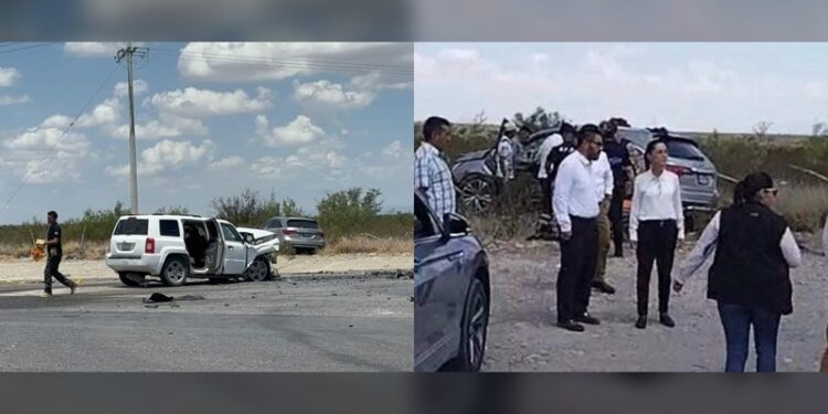 “Equipo de Sheinbaum sufre accidente”: Escoltas chocan en carretera de Monclova
