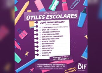 Invita DIF Victoria a la donación de útiles escolares para niñas y niños ensituación vulnerable