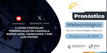 #PronósticodelTiempo para hoy Jueves 20 de junio de 2024