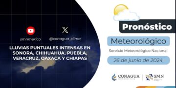 #PronósticodelTiempo para hoy Miércoles 26 de junio de 2024