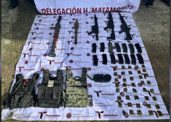 Guardia Estatal asegura armamento, equipo táctico y vehículo con reporte de robo en Valle Hermoso